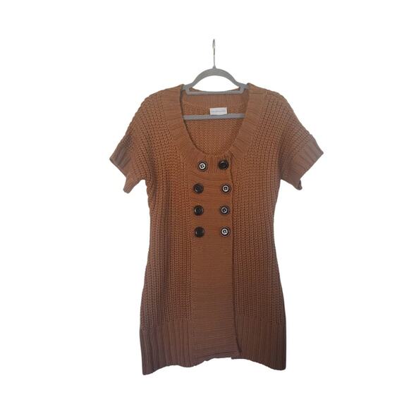Soft Surroundings Camel Brown Chunky Wool Blend Long Sweater Cardigan, Petite S - Picture 1 of 12